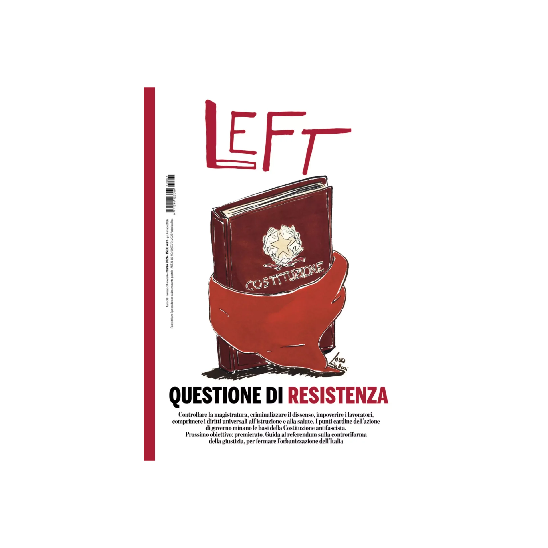 Copertina della rivista "Left"